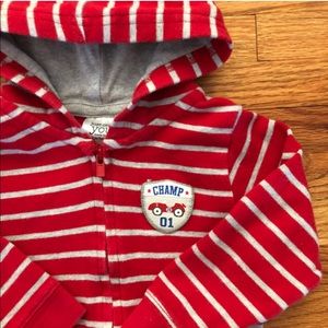 Carter’s | Boys Red Striped Hoodie | 18M